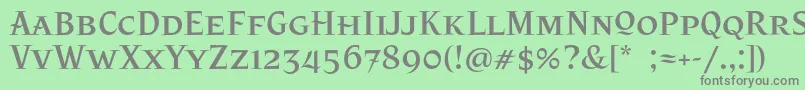 フォントPatzcuaroOt – 緑の背景に灰色の文字