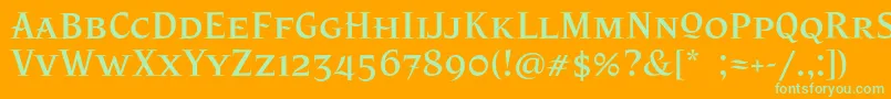 PatzcuaroOt Font – Green Fonts on Orange Background