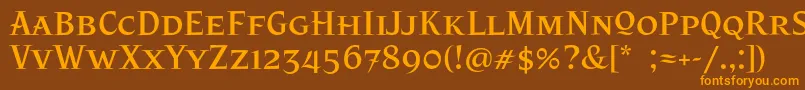 Шрифт PatzcuaroOt – оранжевые шрифты на коричневом фоне