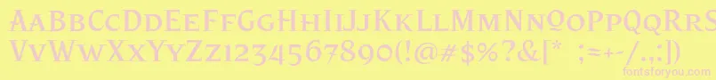 PatzcuaroOt Font – Pink Fonts on Yellow Background