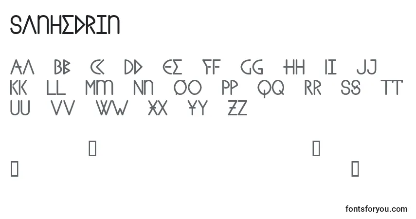 Czcionka Sanhedrin – alfabet, cyfry, specjalne znaki
