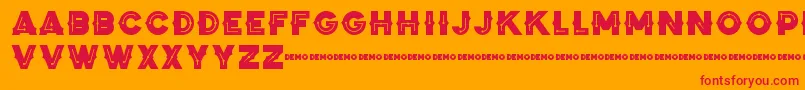 Czcionka ZilapBlackStormDemo – czerwone czcionki na pomarańczowym tle