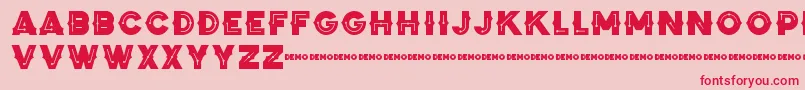 Czcionka ZilapBlackStormDemo – czerwone czcionki na różowym tle