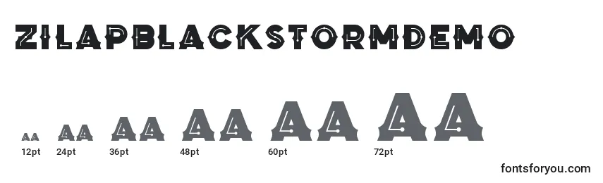 Размеры шрифта ZilapBlackStormDemo
