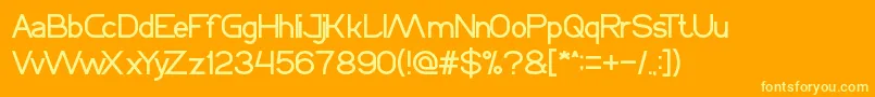 Cycle-Schriftart – Gelbe Schriften auf orangefarbenem Hintergrund