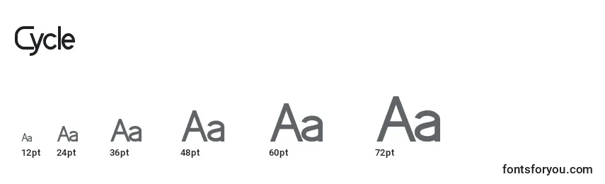 Размеры шрифта Cycle