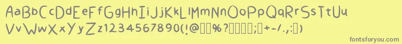 GivemeahandRegular Font – Gray Fonts on Yellow Background