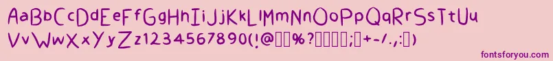 GivemeahandRegular Font – Purple Fonts on Pink Background