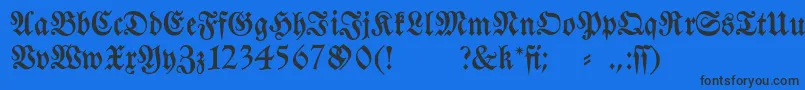 Fraktura Font – Black Fonts on Blue Background