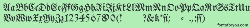 フォントFraktura – 緑の背景に黒い文字