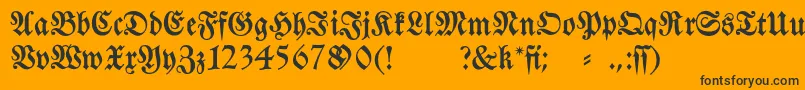 Fraktura-fontti – mustat fontit oranssilla taustalla