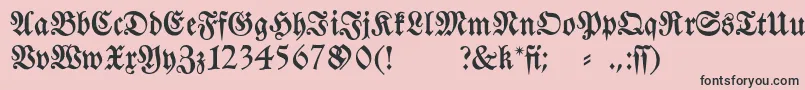 Fraktura-fontti – mustat fontit vaaleanpunaisella taustalla