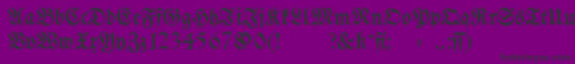 Fraktura-Schriftart – Schwarze Schriften auf violettem Hintergrund