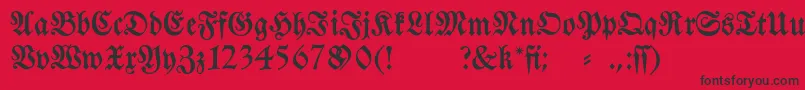 Fraktura-fontti – mustat fontit punaisella taustalla