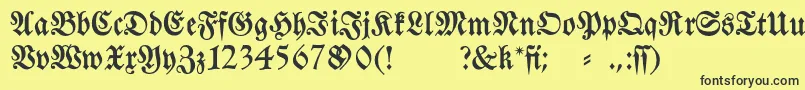 フォントFraktura – 黒い文字の黄色い背景