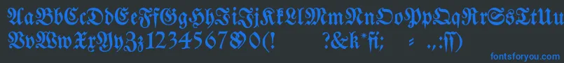 Шрифт Fraktura – синие шрифты на чёрном фоне