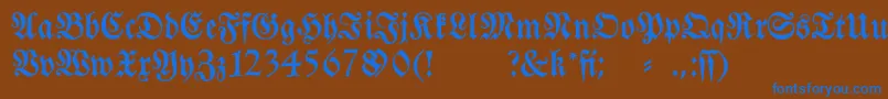 Fraktura-fontti – siniset fontit ruskealla taustalla