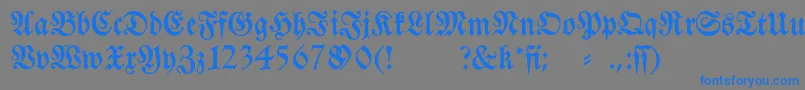 Fraktura Font – Blue Fonts on Gray Background