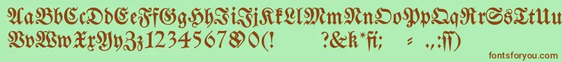 フォントFraktura – 緑の背景に茶色のフォント