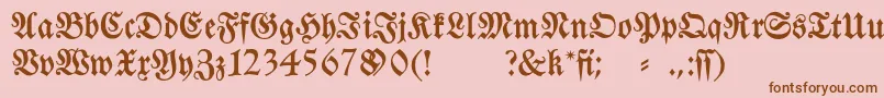 Fraktura-fontti – ruskeat fontit vaaleanpunaisella taustalla