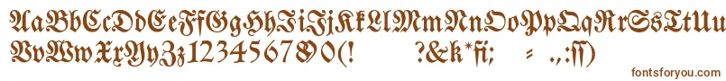フォントFraktura – 白い背景に茶色のフォント