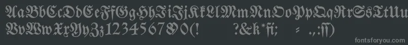 フォントFraktura – 黒い背景に灰色の文字
