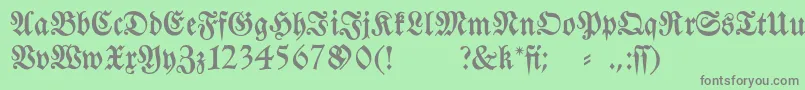 フォントFraktura – 緑の背景に灰色の文字