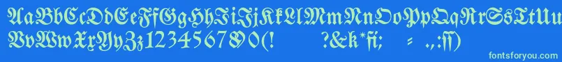 Fraktura Font – Green Fonts on Blue Background