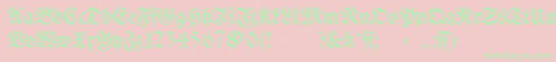 フォントFraktura – ピンクの背景に緑の文字