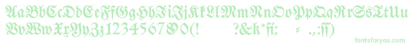 フォントFraktura – 白い背景に緑のフォント