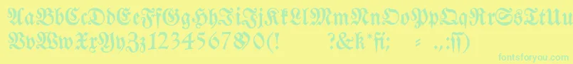 Fraktura-fontti – vihreät fontit keltaisella taustalla