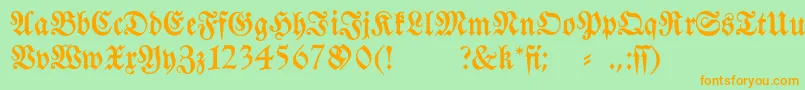 Fraktura Font – Orange Fonts on Green Background