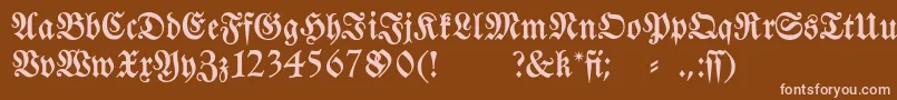 Fraktura-fontti – vaaleanpunaiset fontit ruskealla taustalla