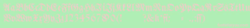 フォントFraktura – 緑の背景にピンクのフォント