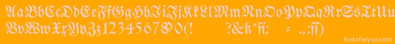 フォントFraktura – オレンジの背景にピンクのフォント