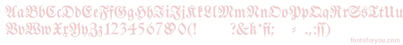 フォントFraktura – 白い背景にピンクのフォント
