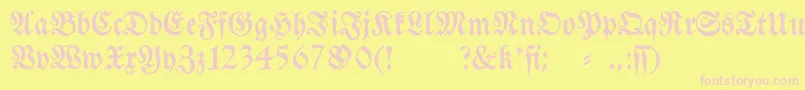 Fraktura-fontti – vaaleanpunaiset fontit keltaisella taustalla