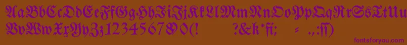 Шрифт Fraktura – фиолетовые шрифты на коричневом фоне