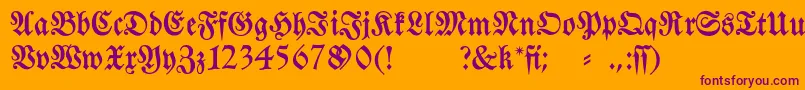 Шрифт Fraktura – фиолетовые шрифты на оранжевом фоне