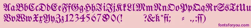 フォントFraktura – ピンクの背景に紫のフォント