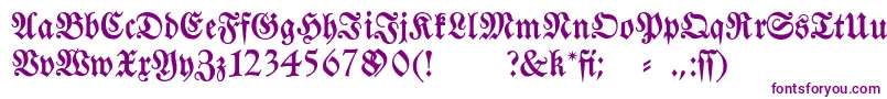 Fraktura-Schriftart – Violette Schriften auf weißem Hintergrund