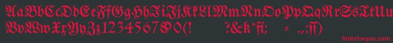 フォントFraktura – 黒い背景に赤い文字