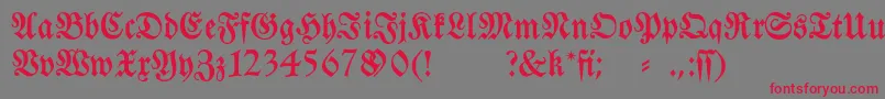 フォントFraktura – 赤い文字の灰色の背景