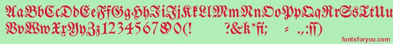 フォントFraktura – 赤い文字の緑の背景