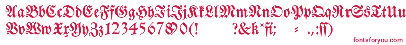 Fraktura-Schriftart – Rote Schriften auf weißem Hintergrund
