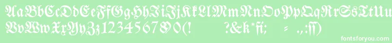 Fraktura-fontti – valkoiset fontit vihreällä taustalla