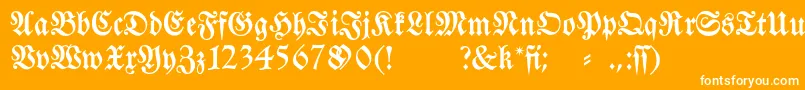 フォントFraktura – オレンジの背景に白い文字