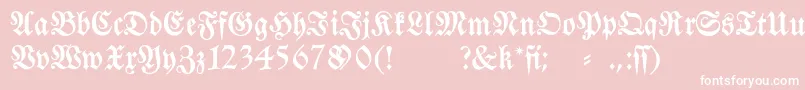 Fraktura-fontti – valkoiset fontit vaaleanpunaisella taustalla