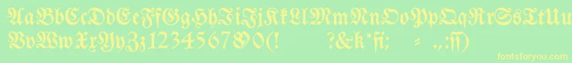Fraktura Font – Yellow Fonts on Green Background