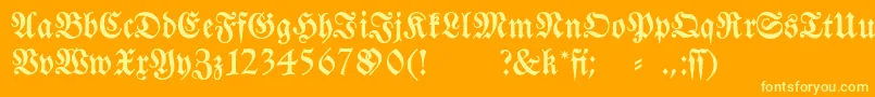 フォントFraktura – オレンジの背景に黄色の文字
